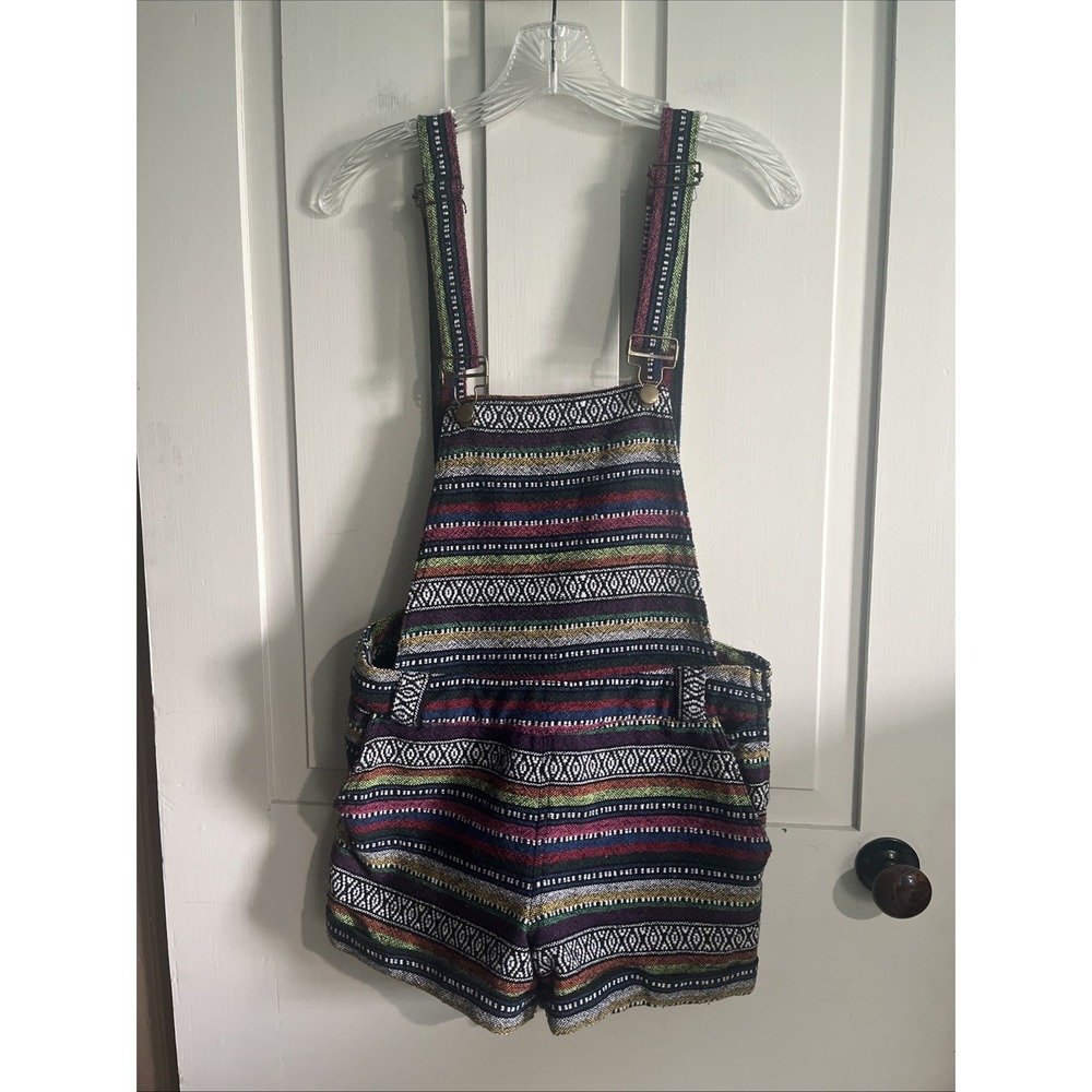 Forever 21 Women's Festival Overall Romper Tribal Boho Hippie 90s Small